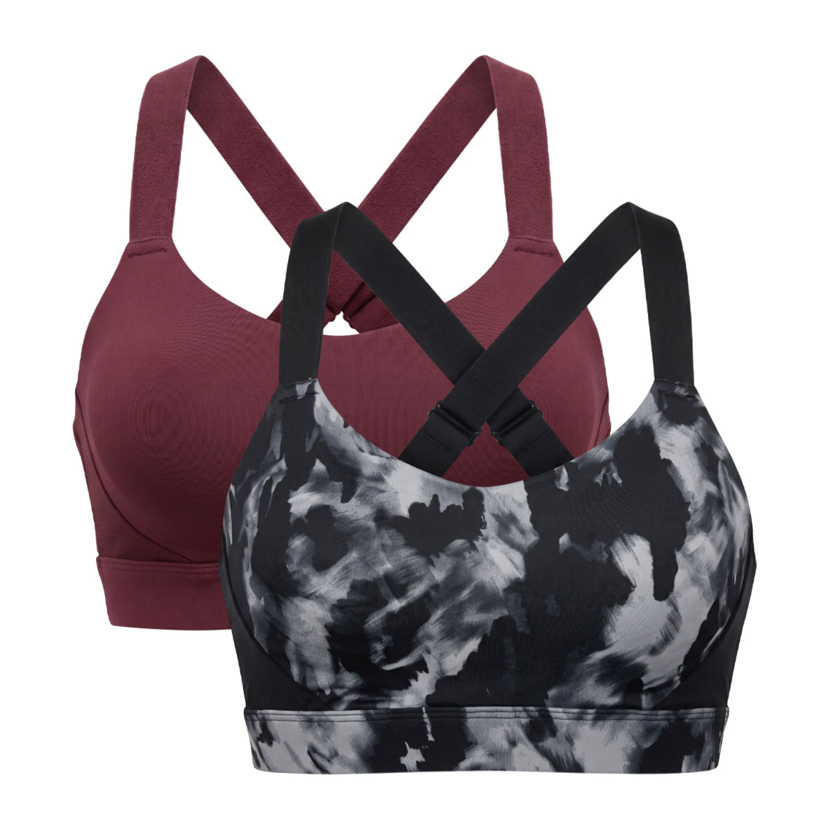 Women's High-Support Padded  Adjustable Cross-Back Sports Bra