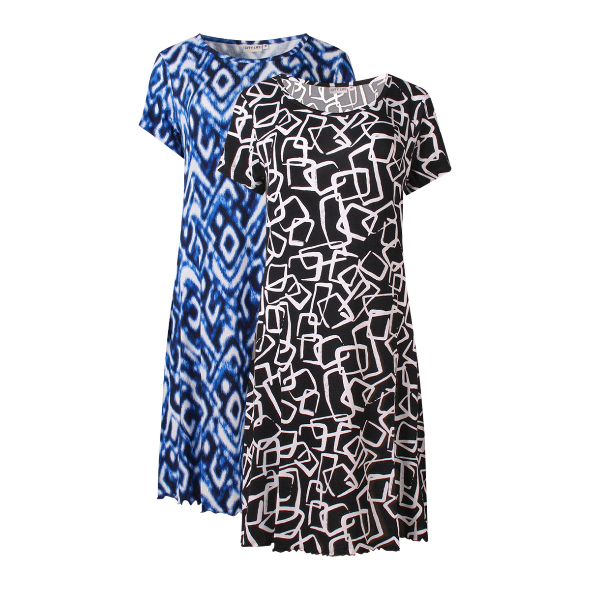 Womens Printed Short Sleeve Soft Stretch Casual Night Dress
