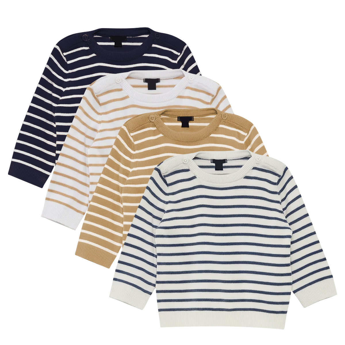 Toddler Baby Soft Cotton Striped Knit Full Sleeve Sweater