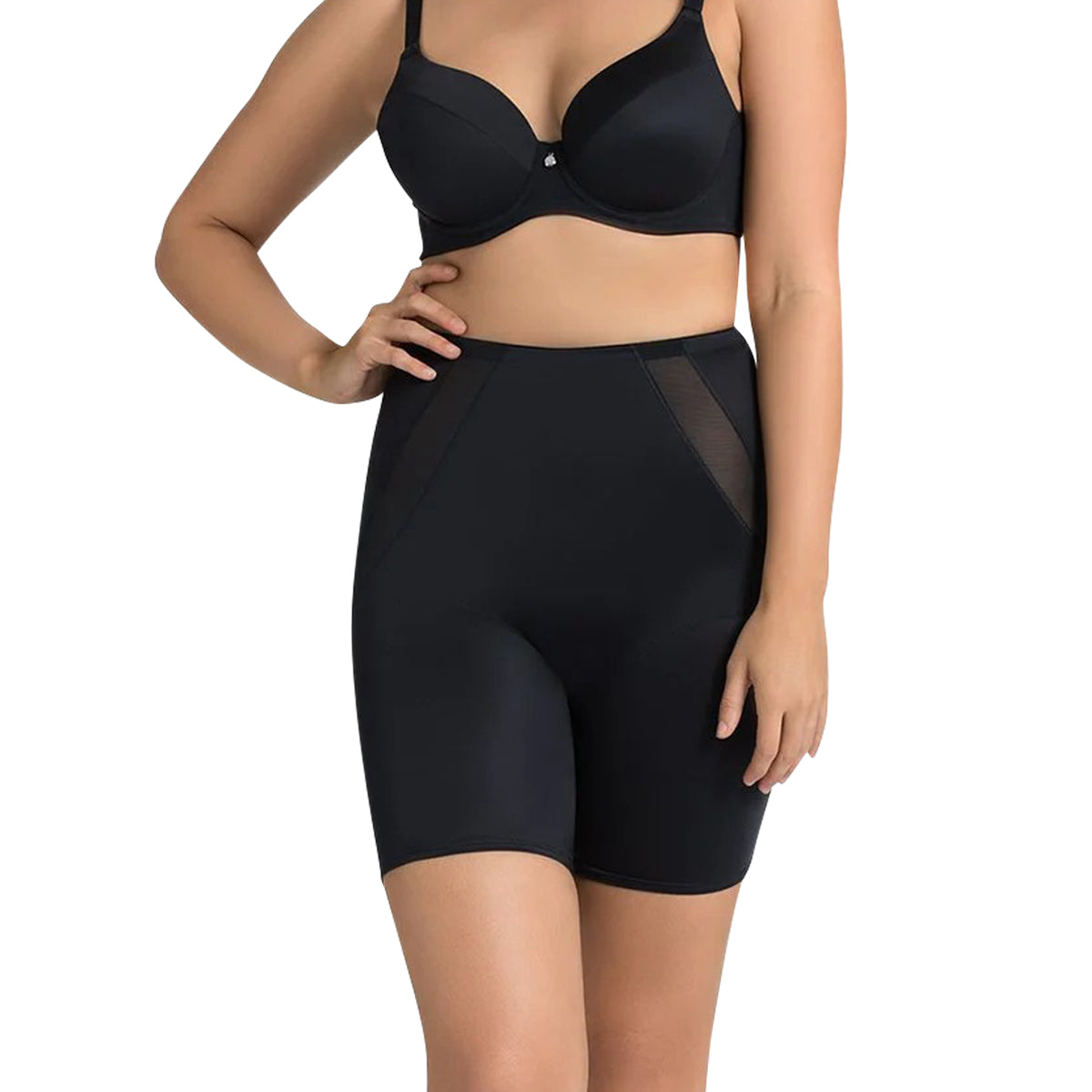 Womens High Waist Tummy Control Breathable Mesh Thigh Shaper Shorts