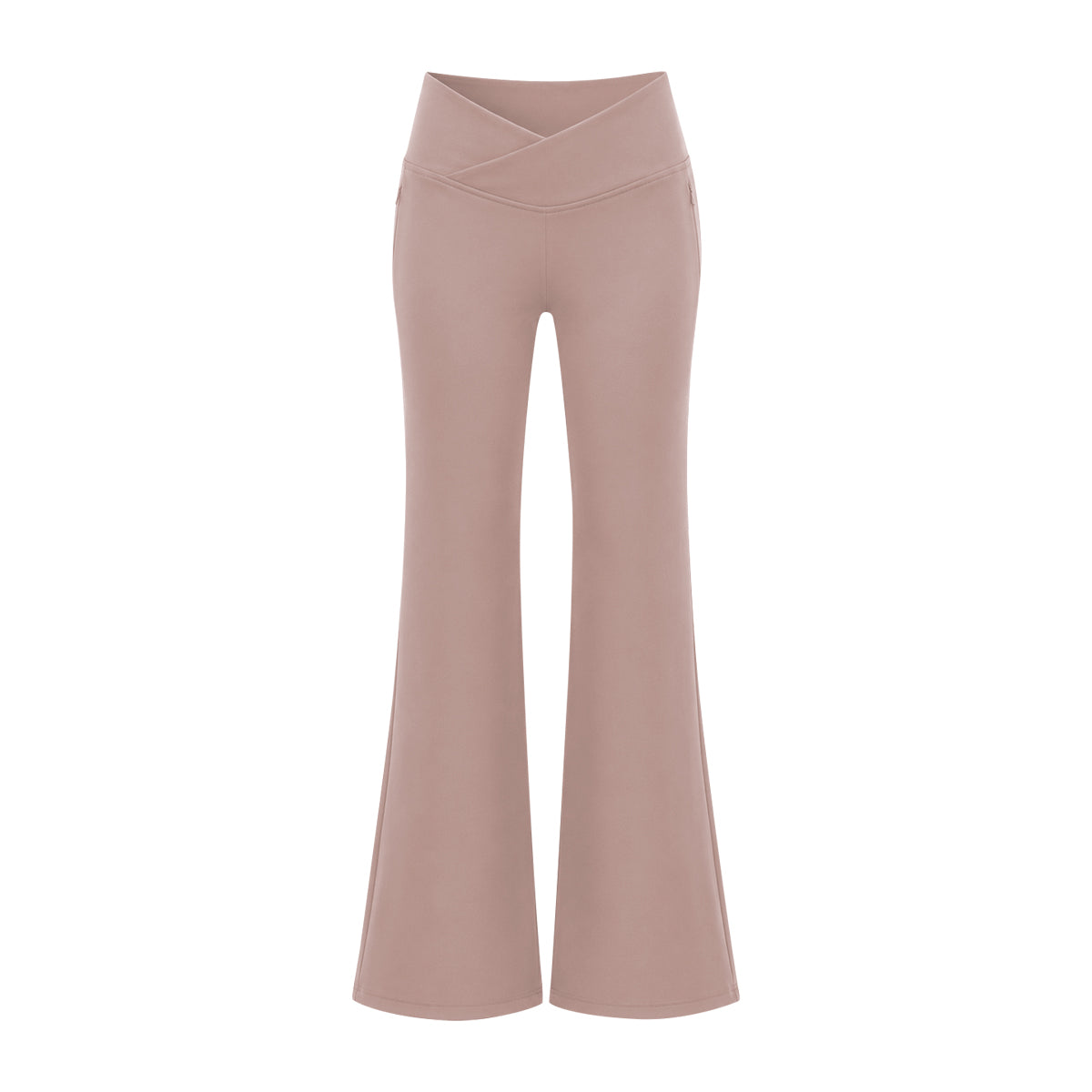 Womens High Waist Crossover Flare Yoga Leggings with Side Pocket