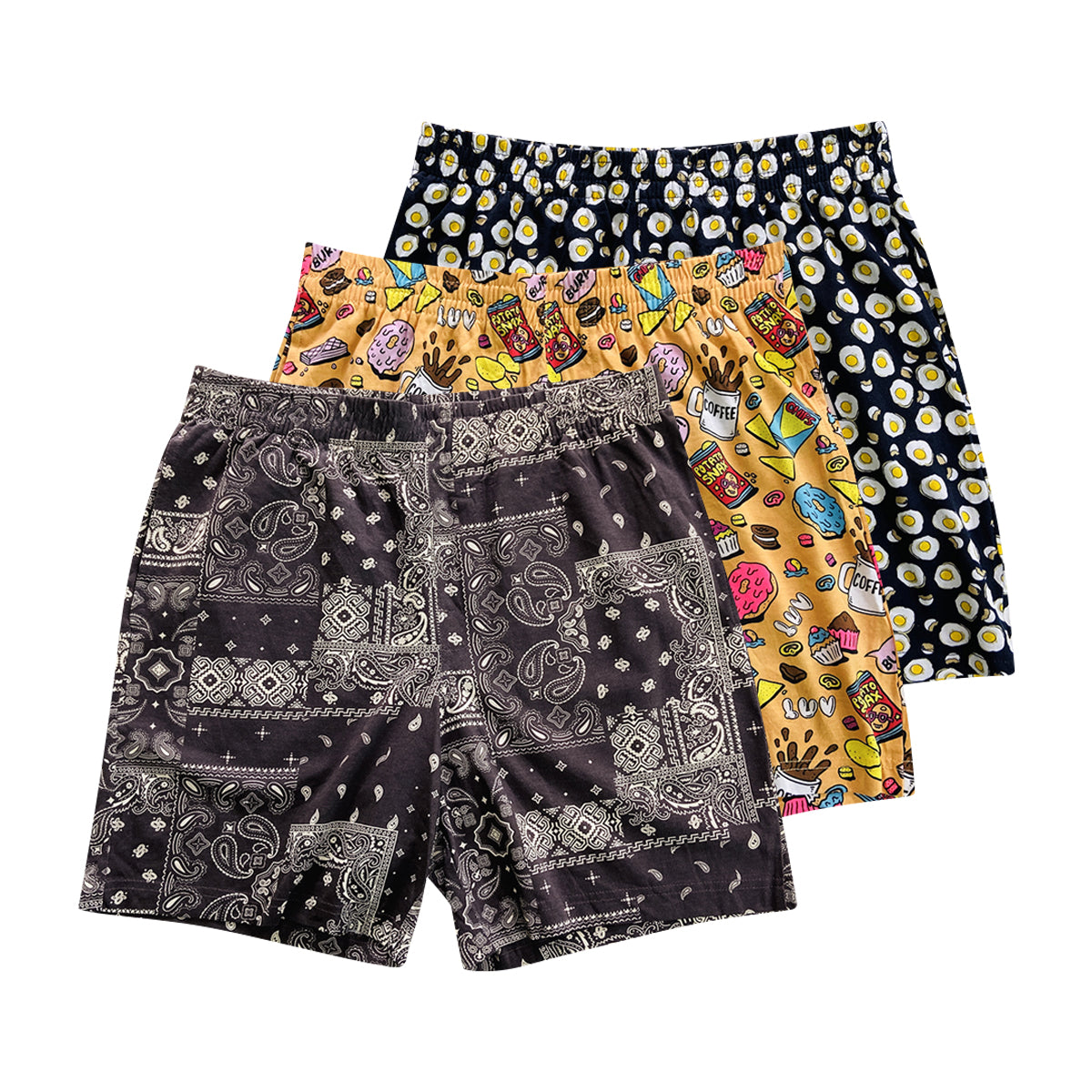 Men's Printed Side Pocket Cotton Pajama Shorts