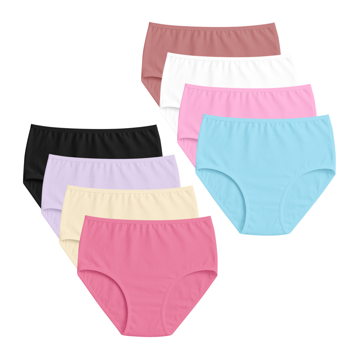 Pack of 5 Womens Full Back Cover Basic Cotton Brief Panties