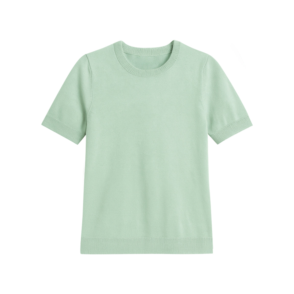 Womens Soft Knit Short Sleeve Minimalist Sweater