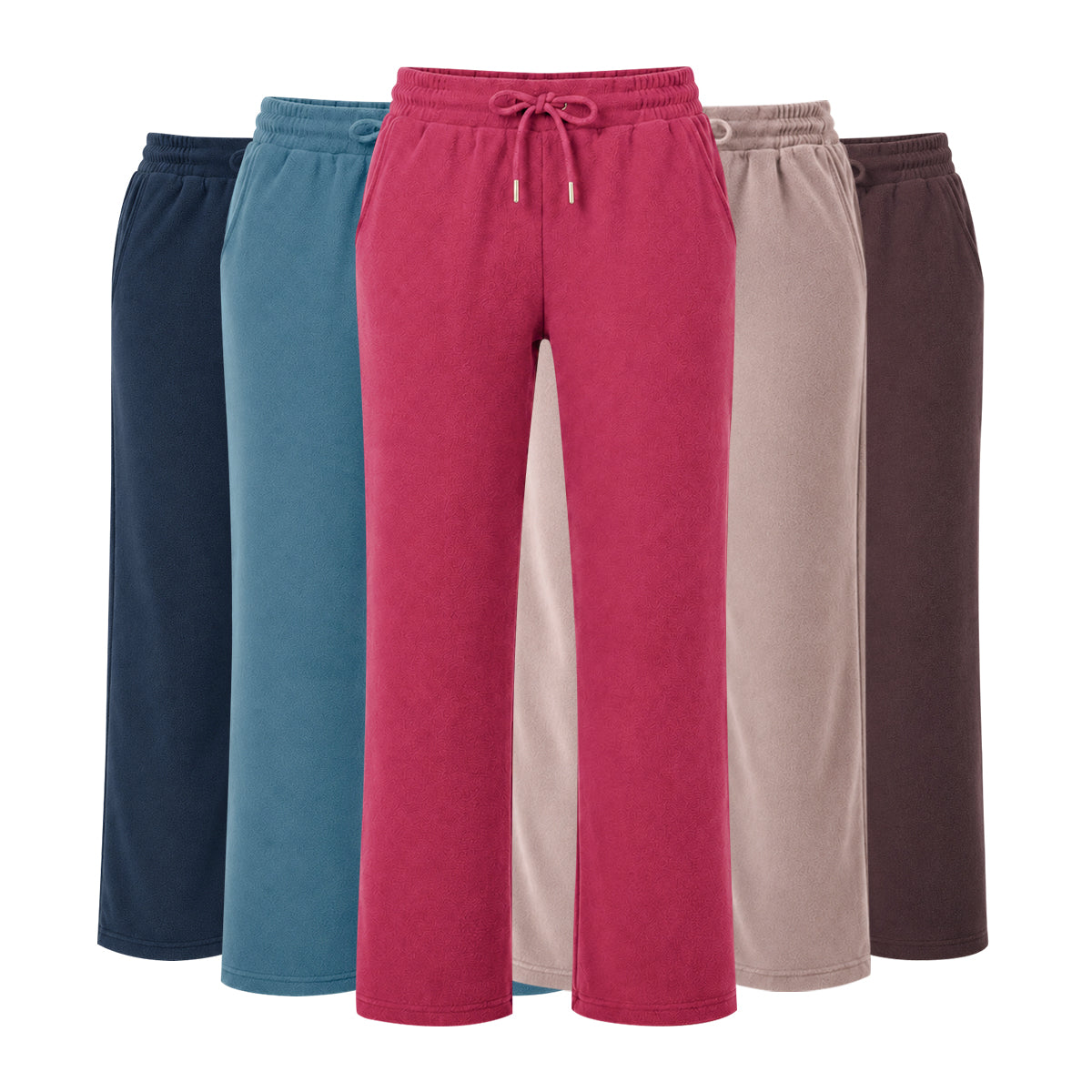 Womens Micro Fleece Straight Leg Pants with Pockets