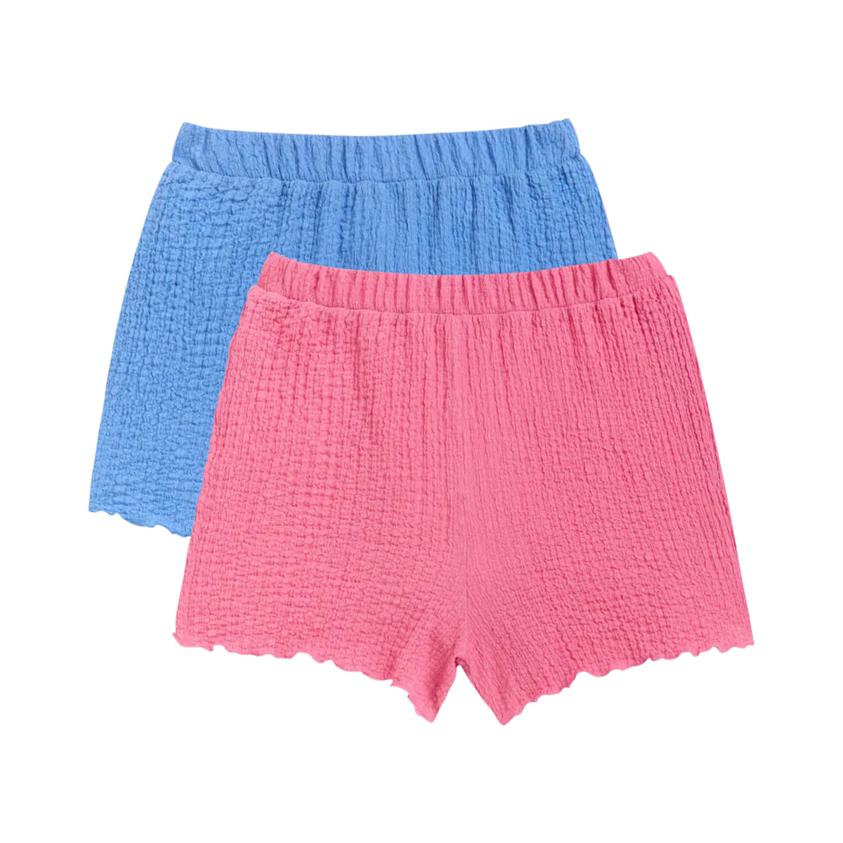 Girls Crinkle Texture Loose Fit Lounge Shorts