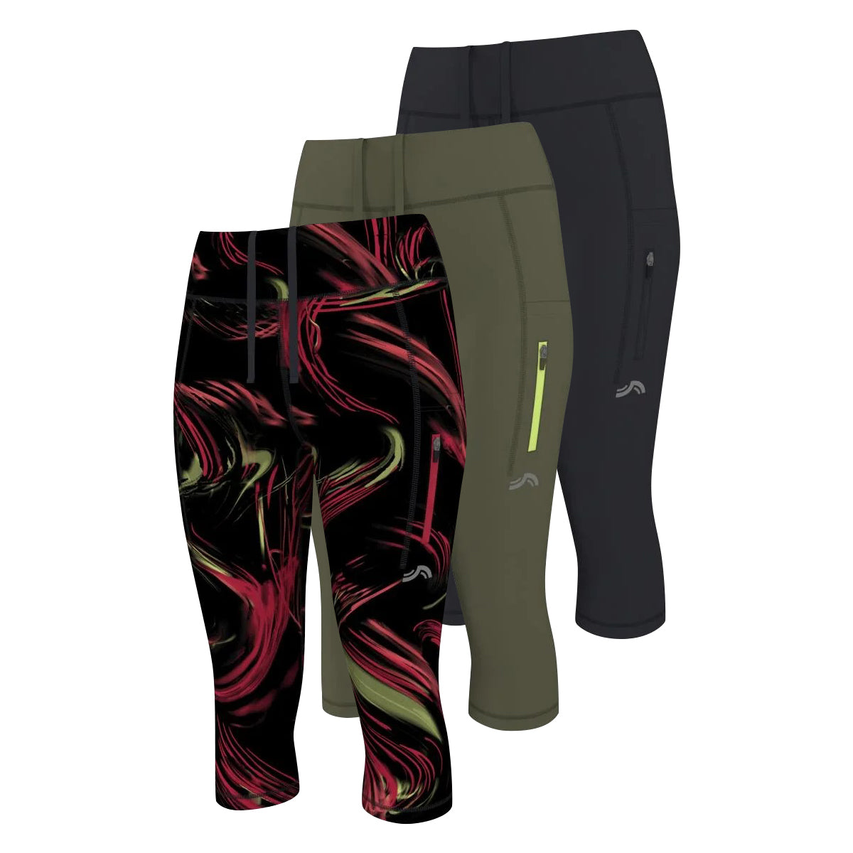 Womens Quick-Dry Capri Length Workout Pant with Pocket