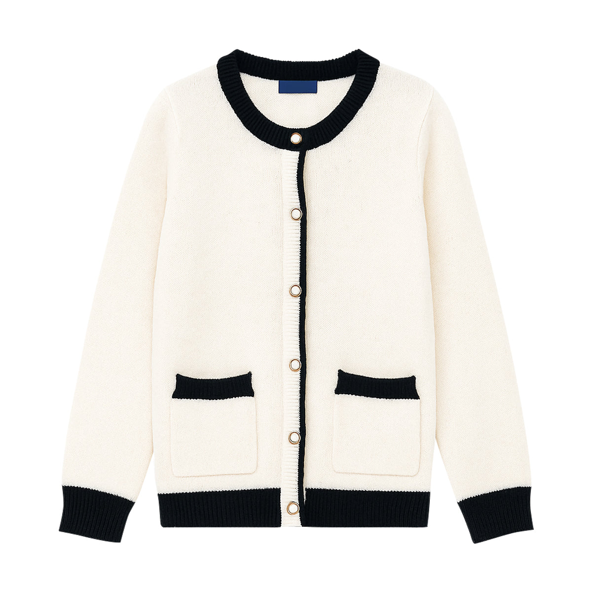 Womens Wool Blend Pearl Button Knit Cardigan Sweater