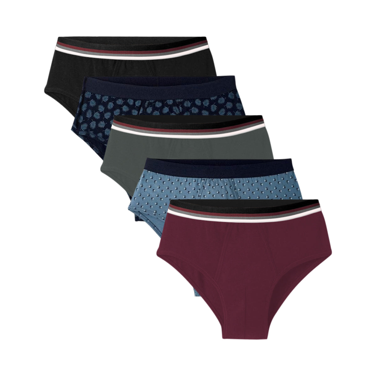 Pack of 3 Mens Classic Cotton Stretch Elastic Waistband Briefs