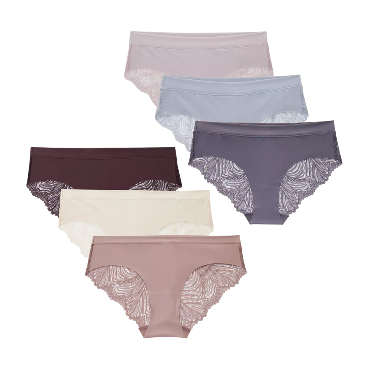 Pack of 5 Ladies Premium Lace Back Brazilian Briefs Panty