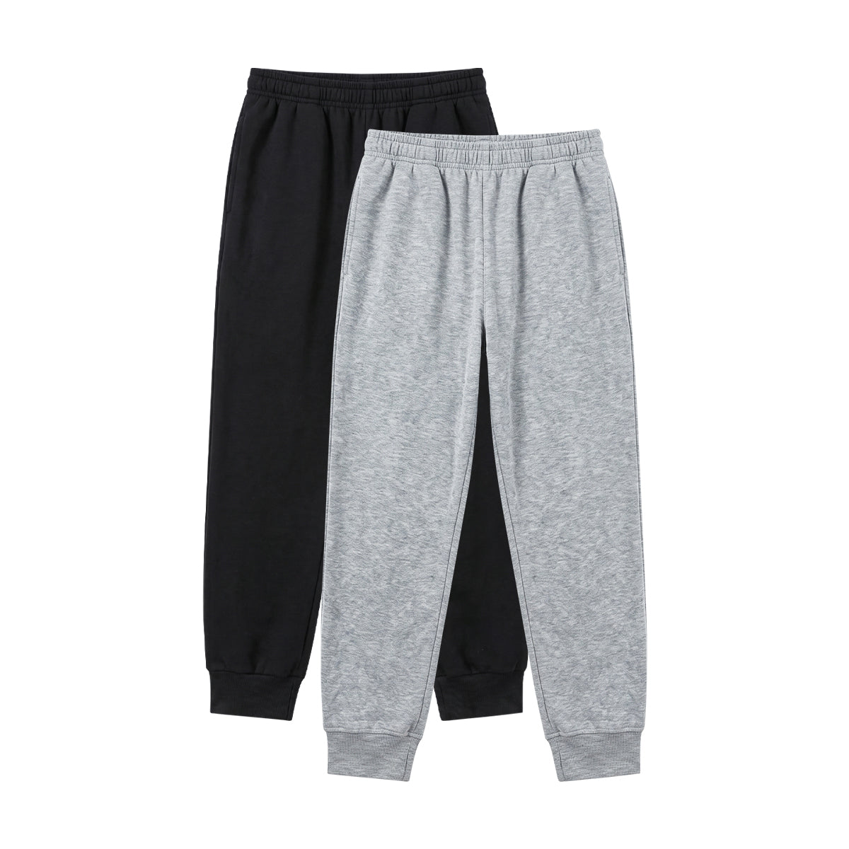Men’s Elastic Waistband Fleece Jogger Pants With Pockets & Ankle Cuffs