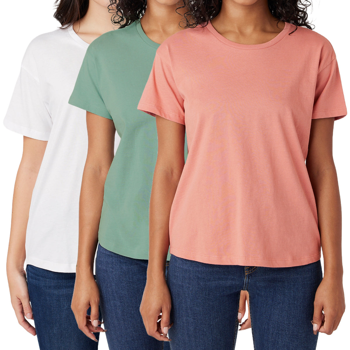 Womens Round Neck Short Sleeve Casual Cotton T-Shirt