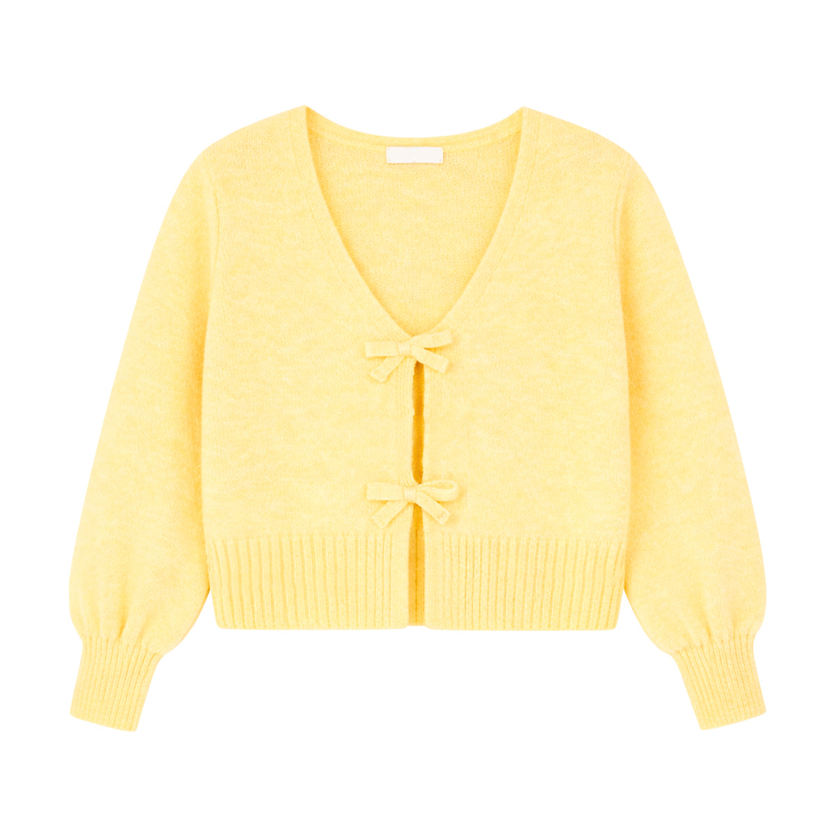 Girls Soft Knit Bow Front Lightweight Long Sleeve Cardigan