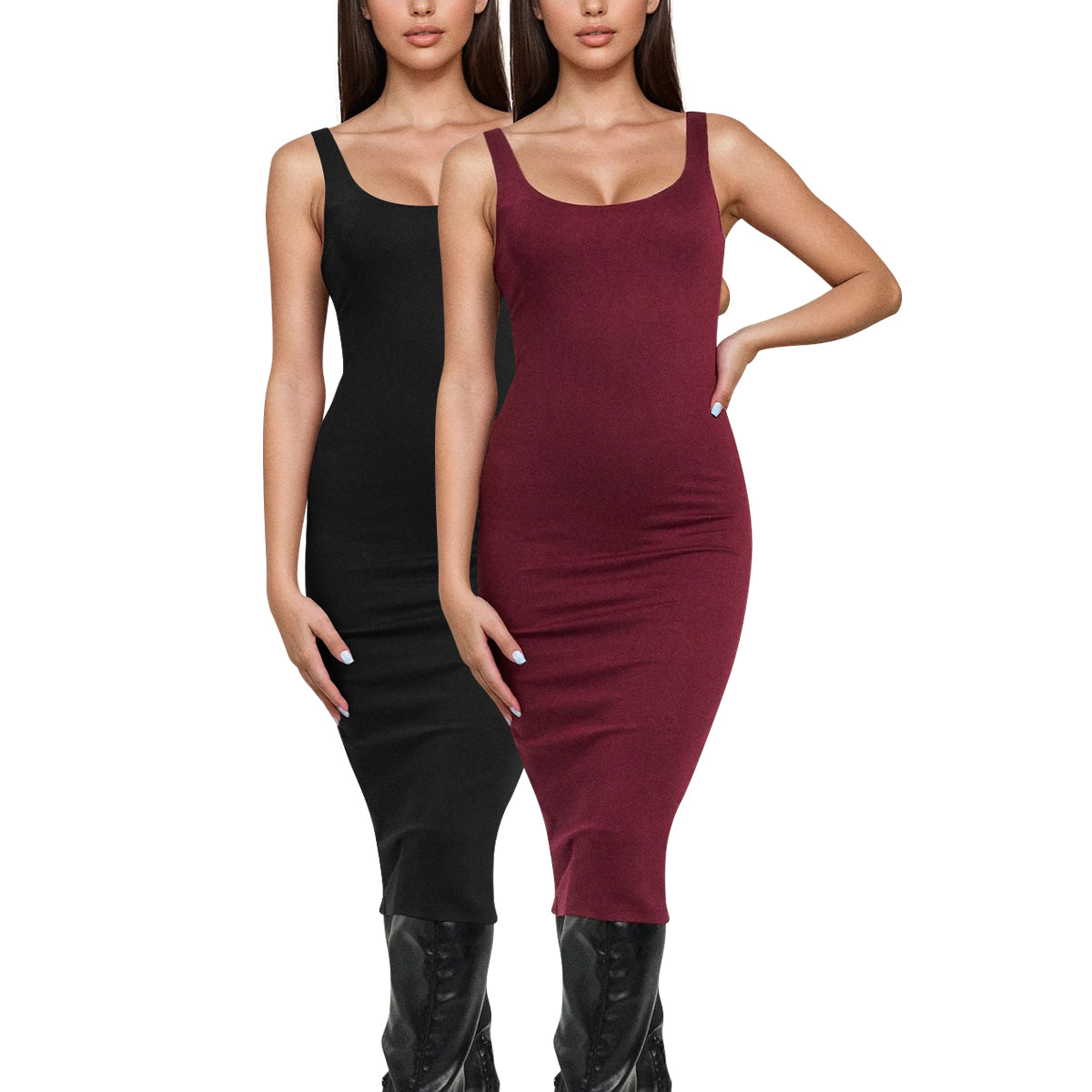 Women's Sleeveless Bodycon Midi Dress