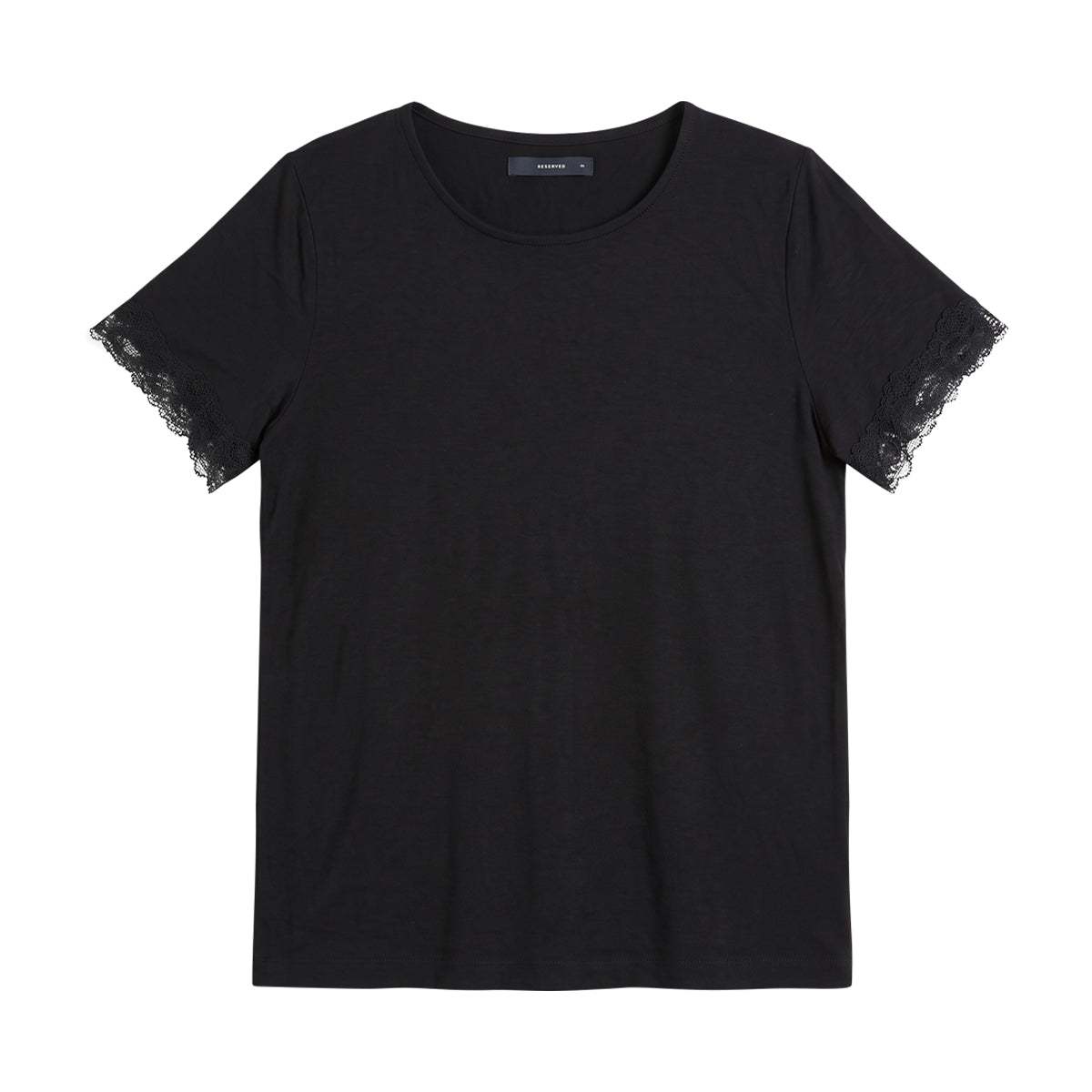 Women’s Lace Trim Short Sleeve Viscose T-Shirt