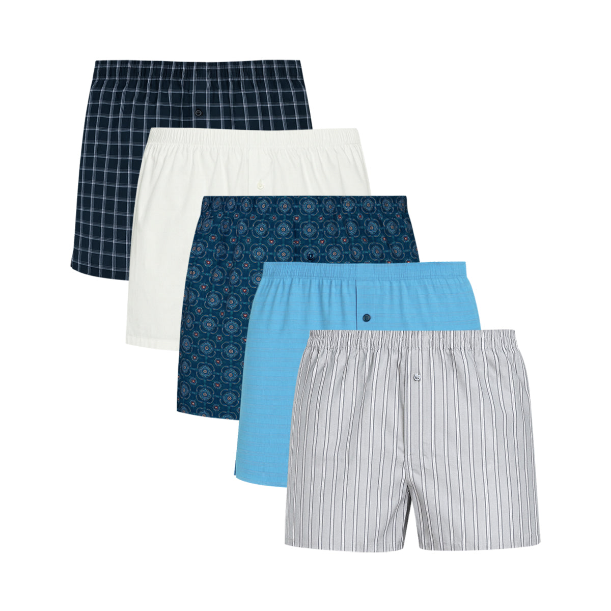 Mens Soft Breathable Cotton Woven Trunk Boxer