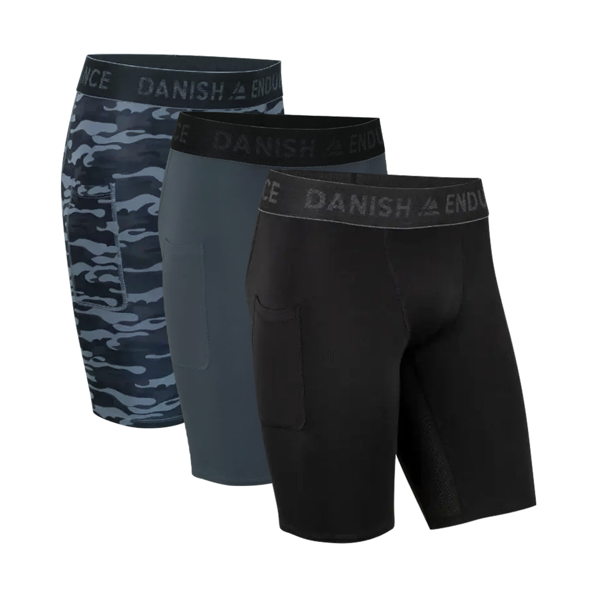 Mens Power Compression Gym & Running Shorts with Pocket