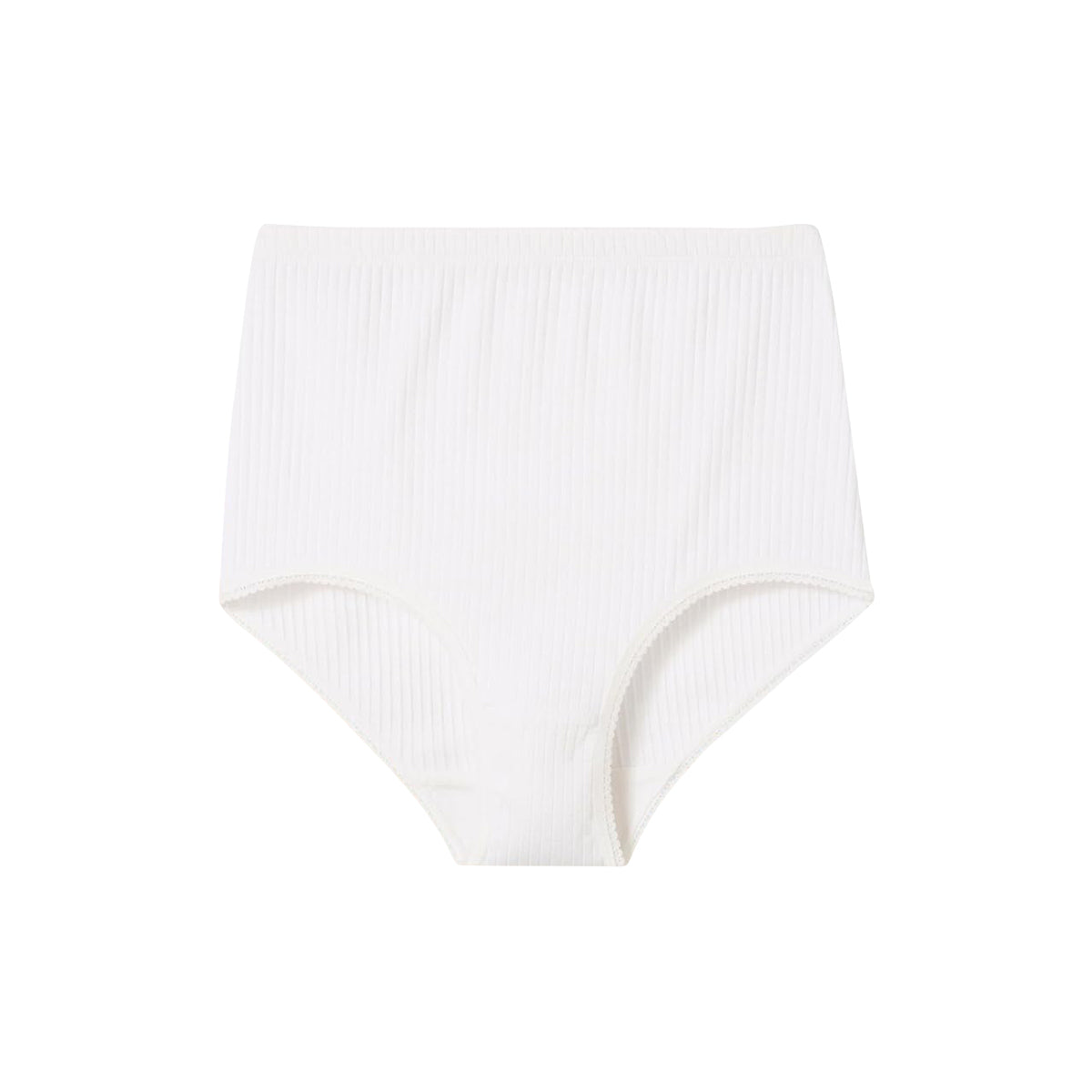 Ladies High Waisted Ribbed Cotton Brief Panty