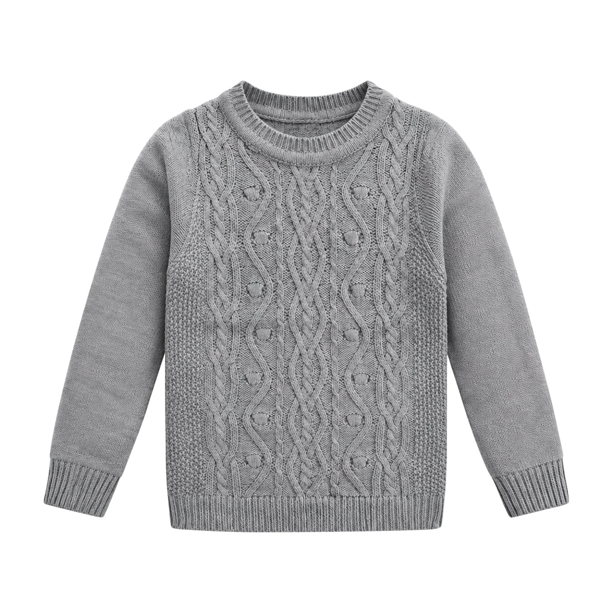 Boys Long Sleeve Solid Pullover Sweater