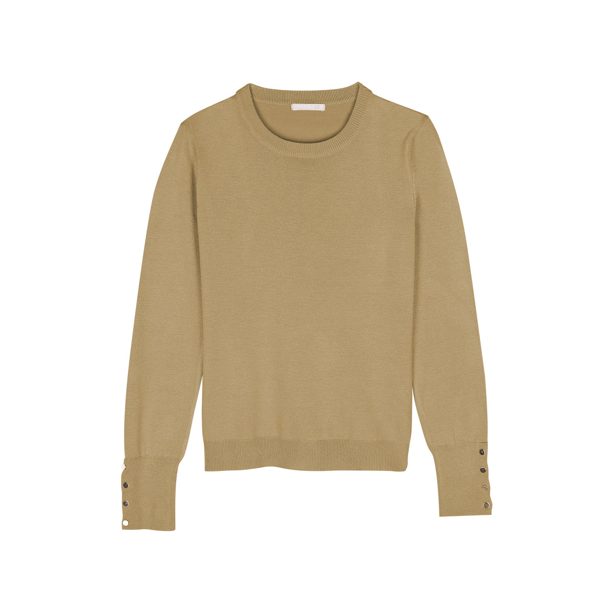 Womens Regular Fit Plain Knit Long Sleeve Sweater