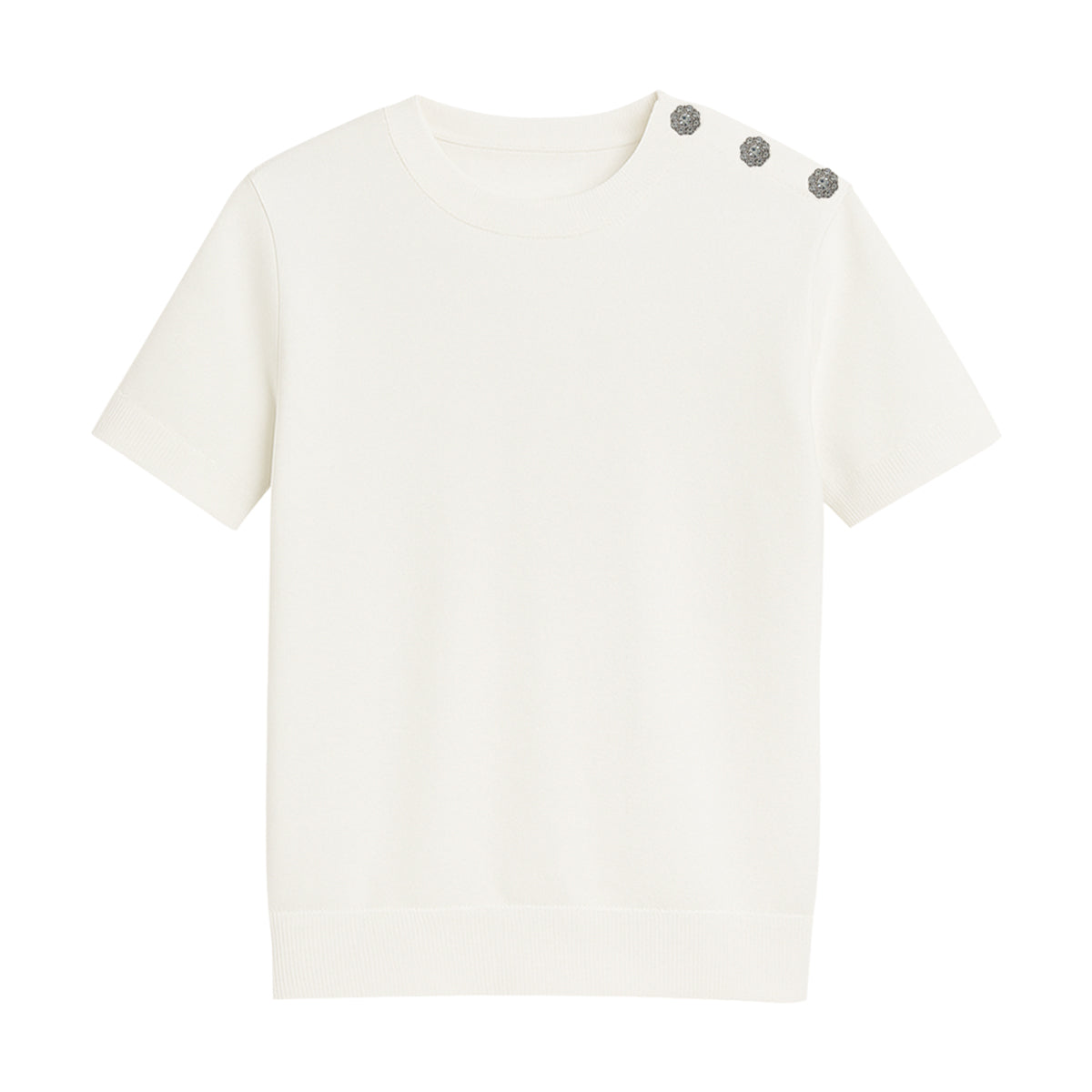 Womens Elegant Knit Short Sleeve Top