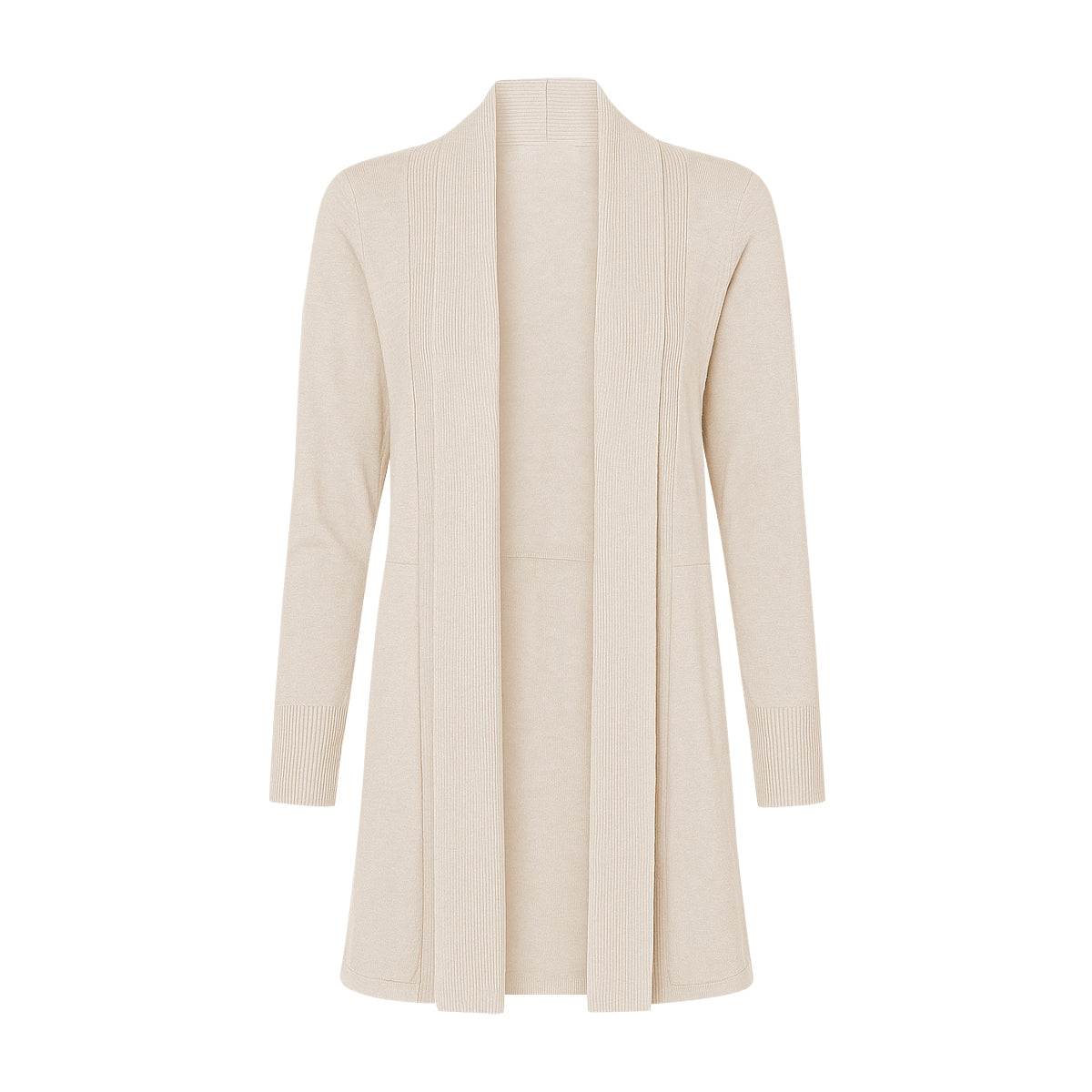 Womens Long Open Front Knit Lightweight Soft Cardigan Coat