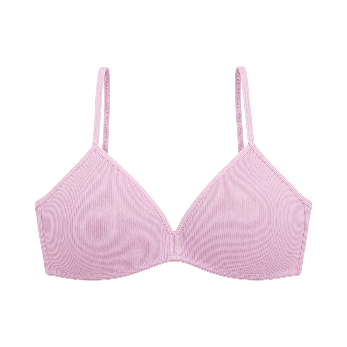 Girls' Ribbed Cotton Padded Wire-Free Bra