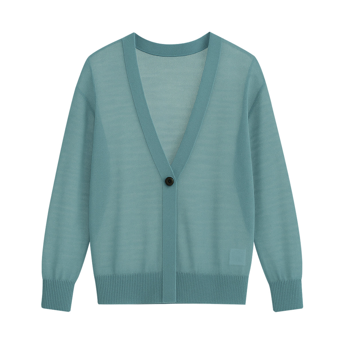 Womens Lightweight Sheer Knit V-Neck Cardigan