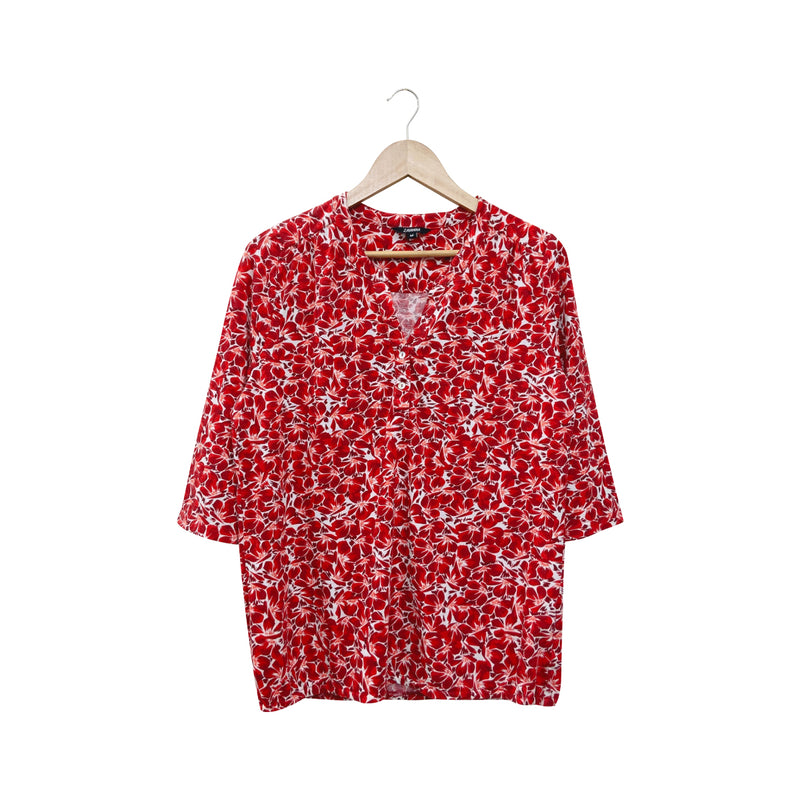 Ladies ¾ Sleeve Soft Floral Casual Top with Knitted Bottom