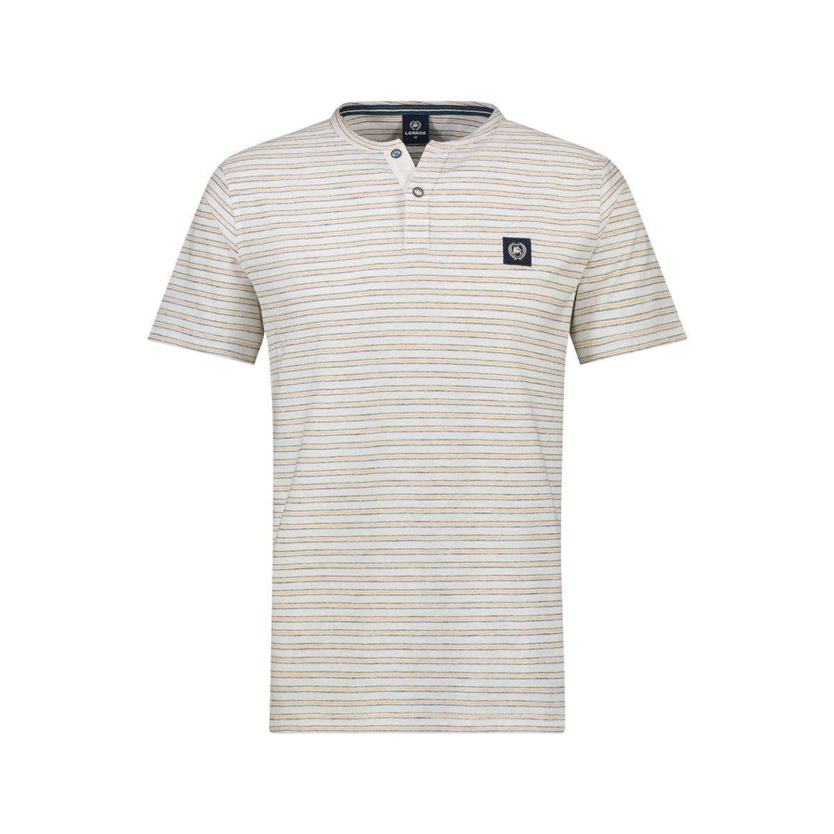 Men's Half Sleeve Striped Serafino T-shirt