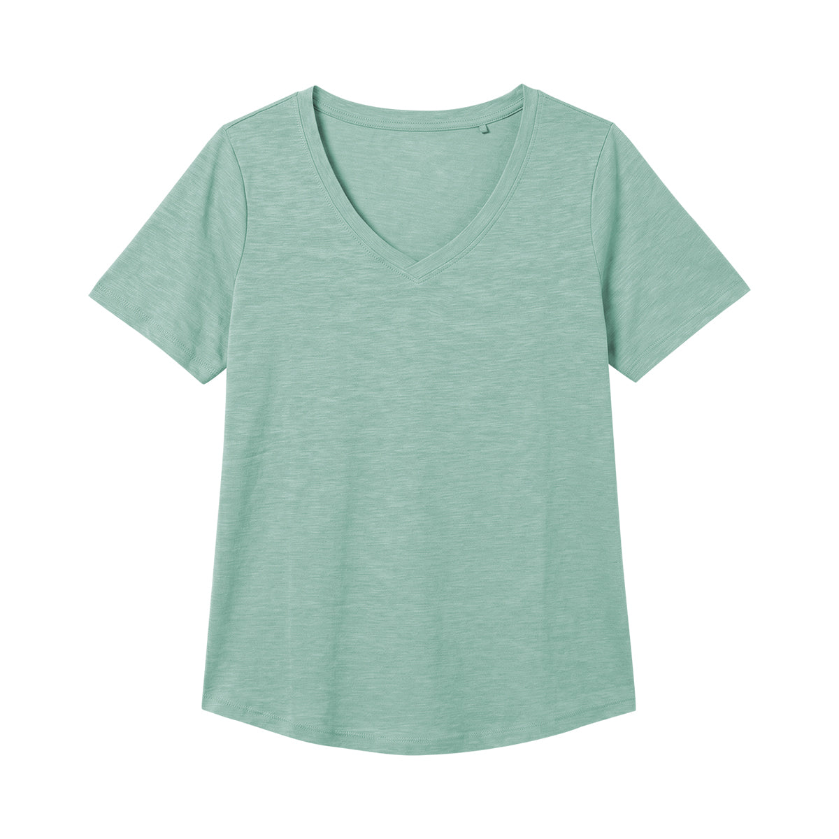 Ladies Short Sleeve V-Neck Cotton T-Shirt