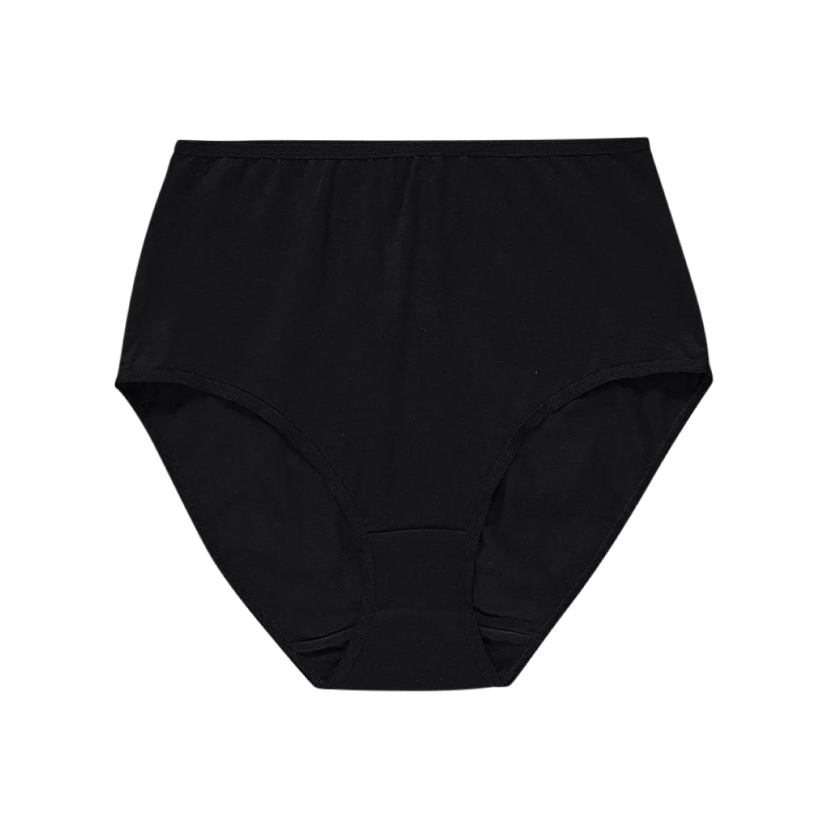 Pack of 4 Womens High Waisted Full Back Cover Black Cotton Panties