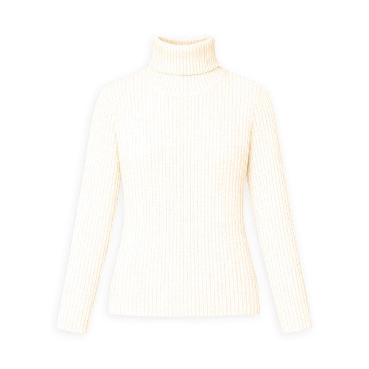 Womens Ribbed Knit Turtleneck Soft Stretch Sweater