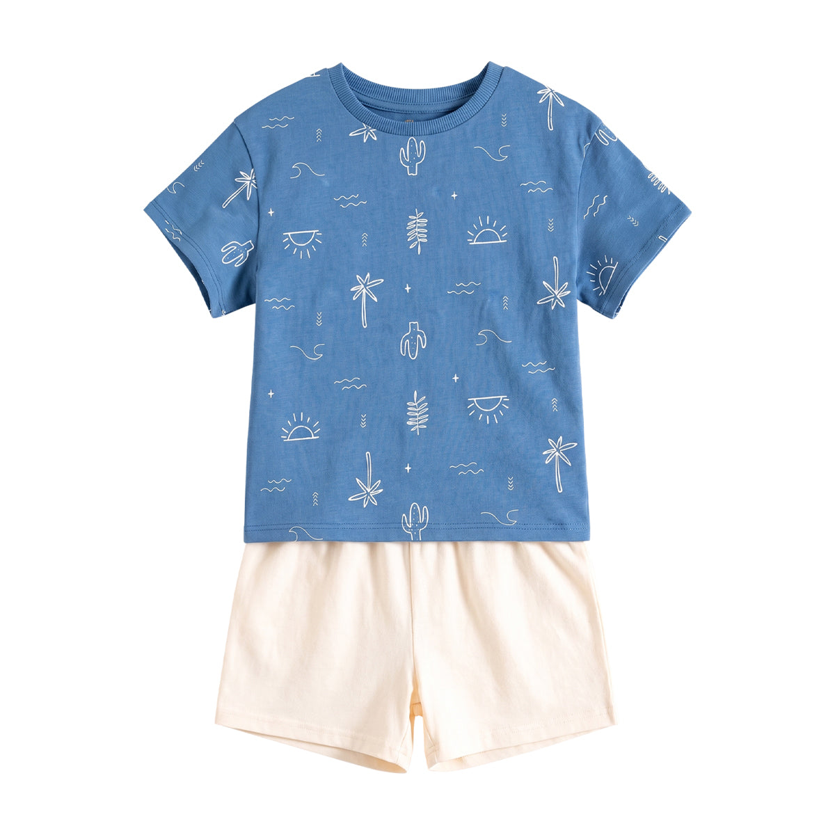 Baby Boys 2-Piece Printed Cotton T-Shirt & Shorts Set