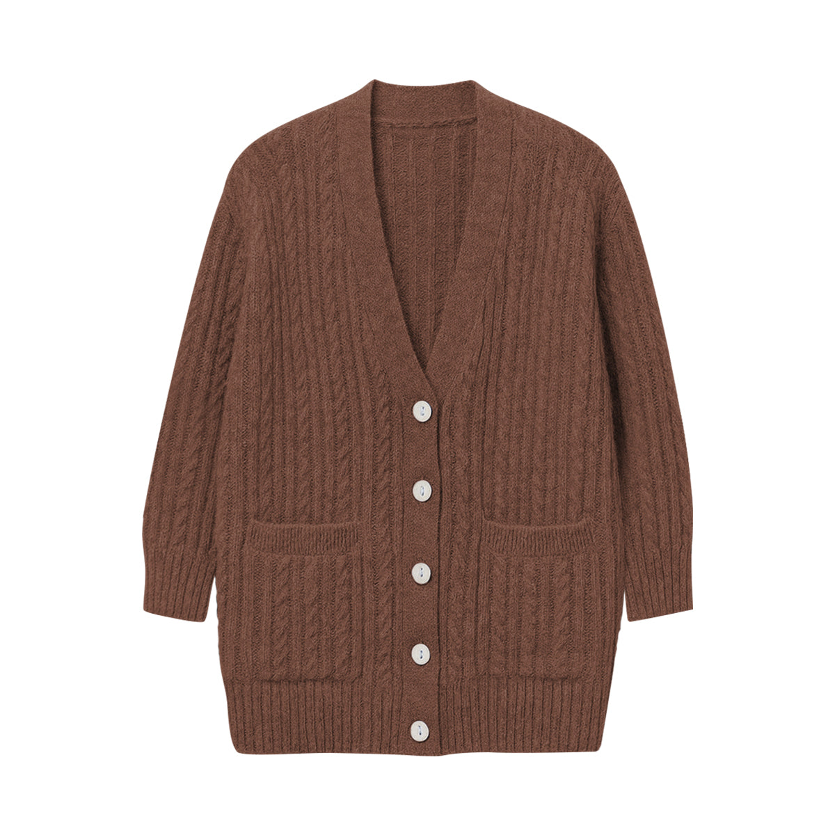 Womens Premium Wool Blend Long Soft Fuzzy Texture Cardigan