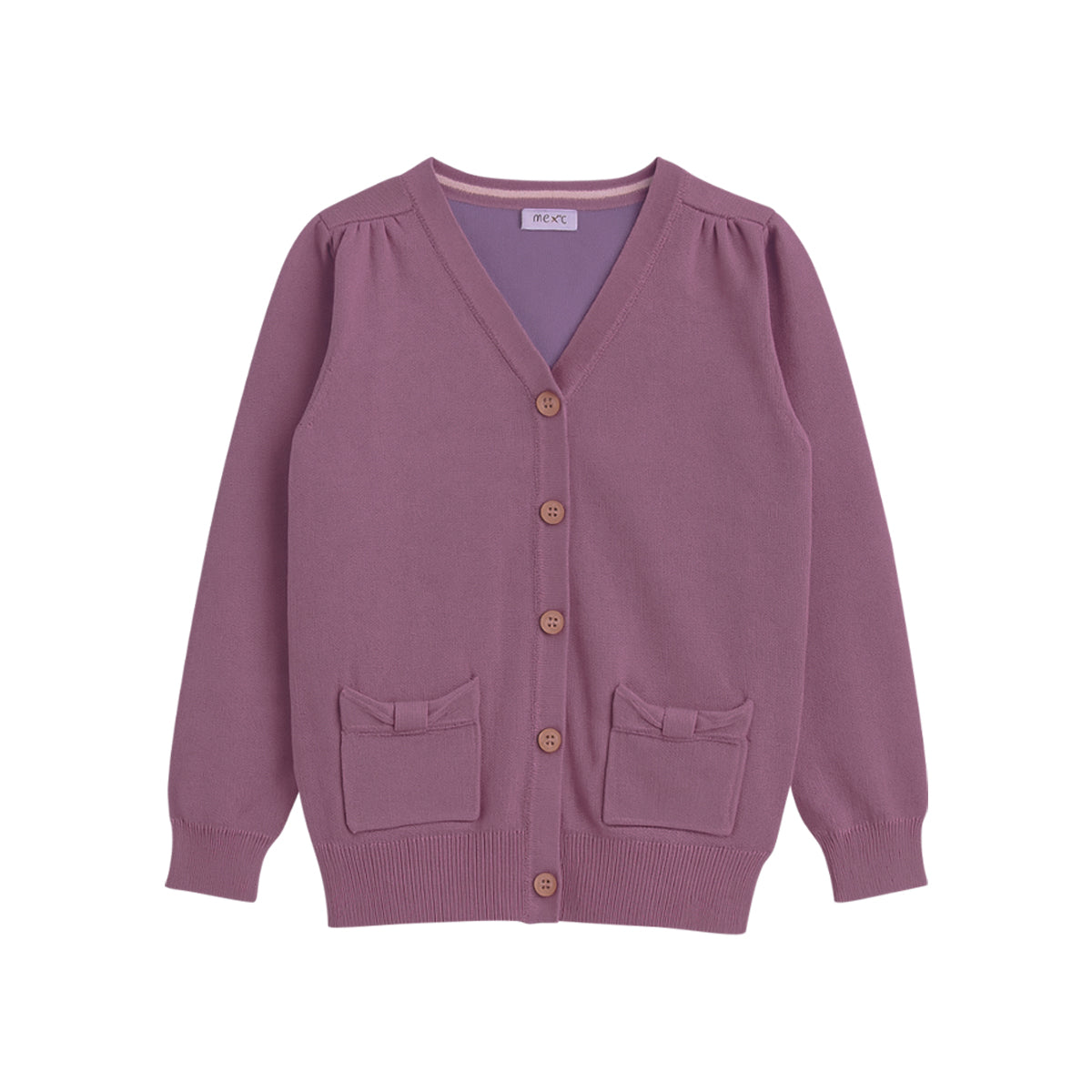 Girls Cotton Knitted Cardigan Sweater With Pocket