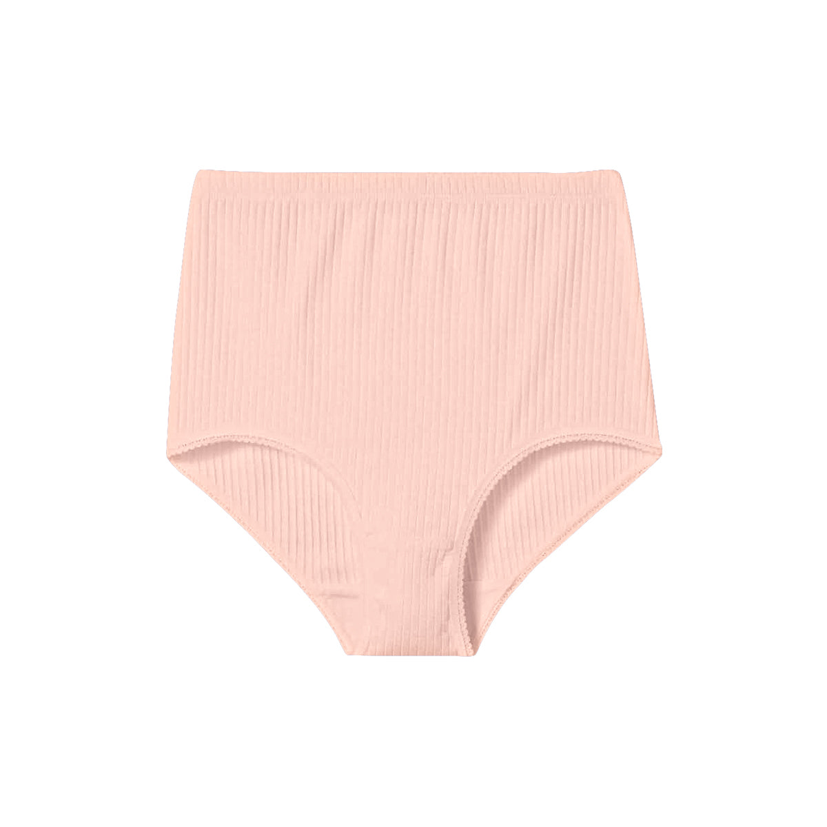 Ladies High Waisted Ribbed Cotton Brief Panty