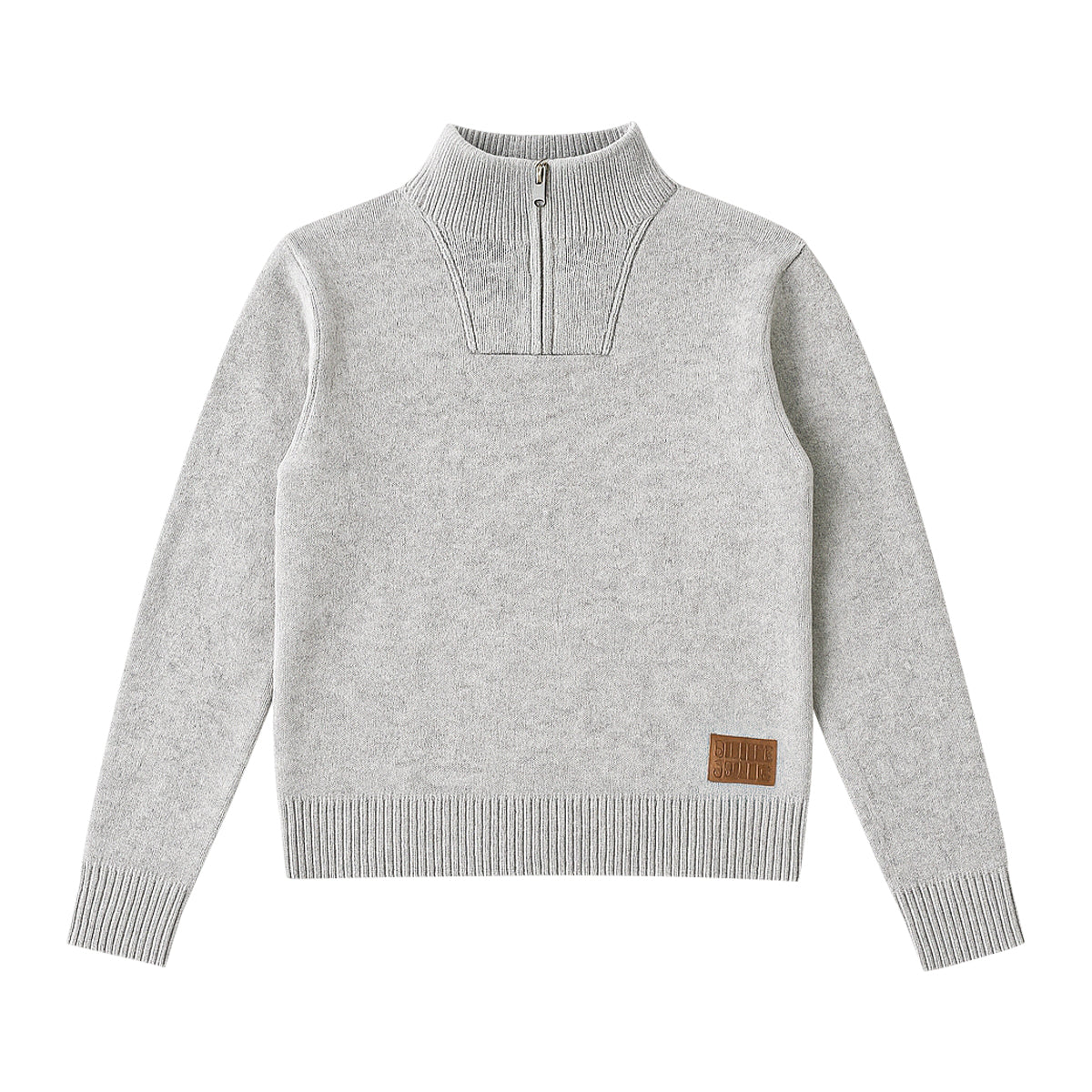 Boys Heather Knit Quarter Zip Winter Pullover Sweater