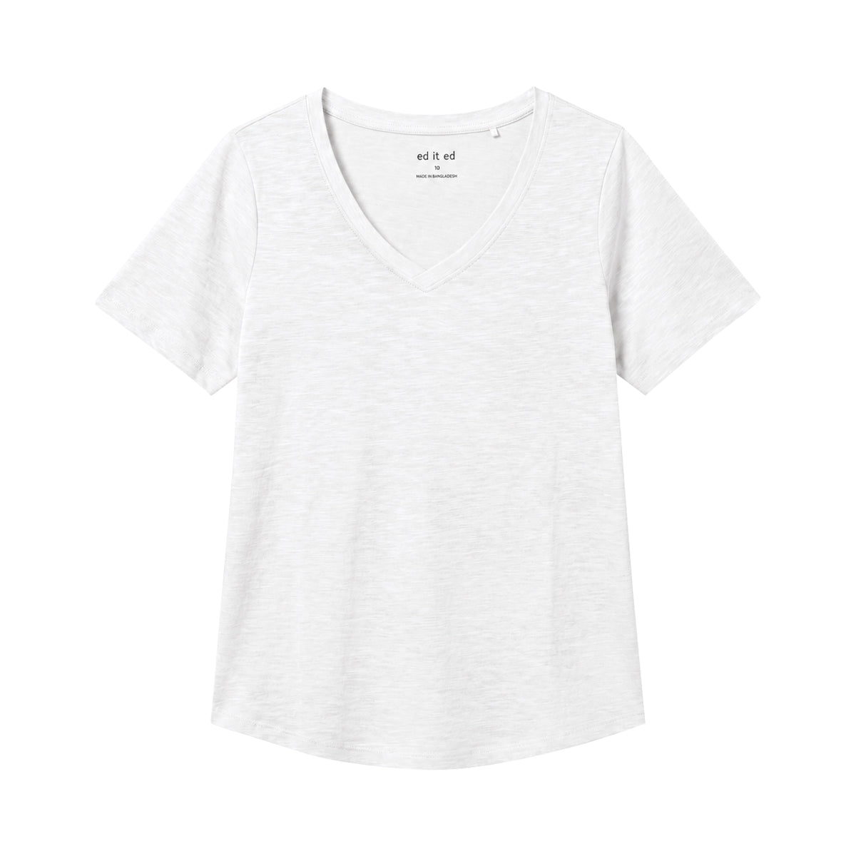 Ladies Short Sleeve V-Neck Cotton T-Shirt