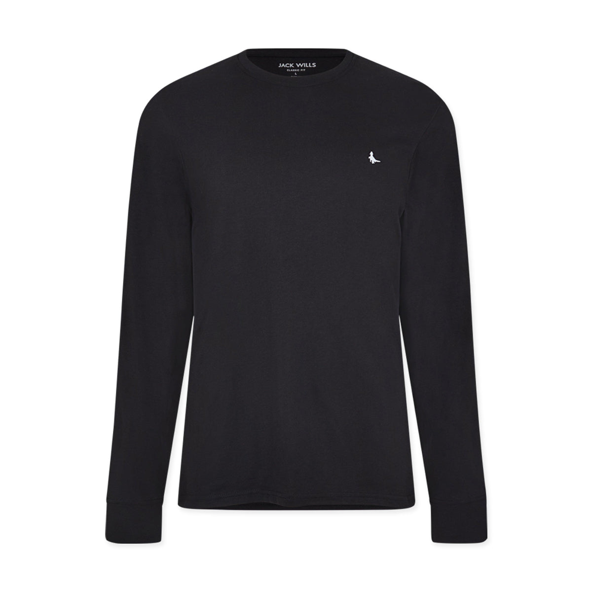 Mens Long Sleeve Cotton Crew Neck T-Shirt