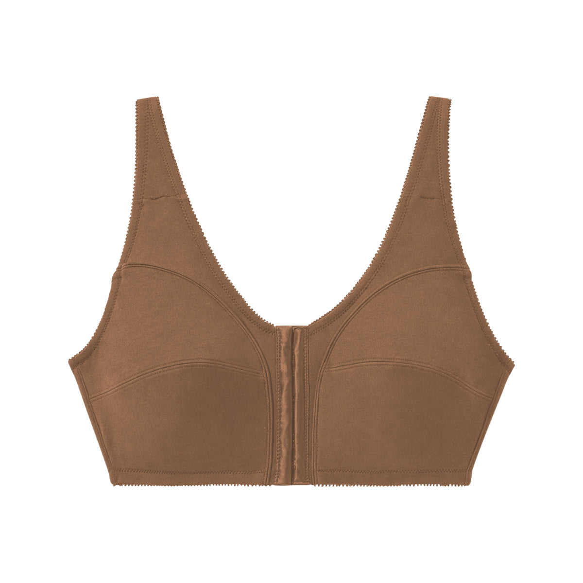 Womens Plus Size Solid Wireless Front Close Adjustable Straps Bra