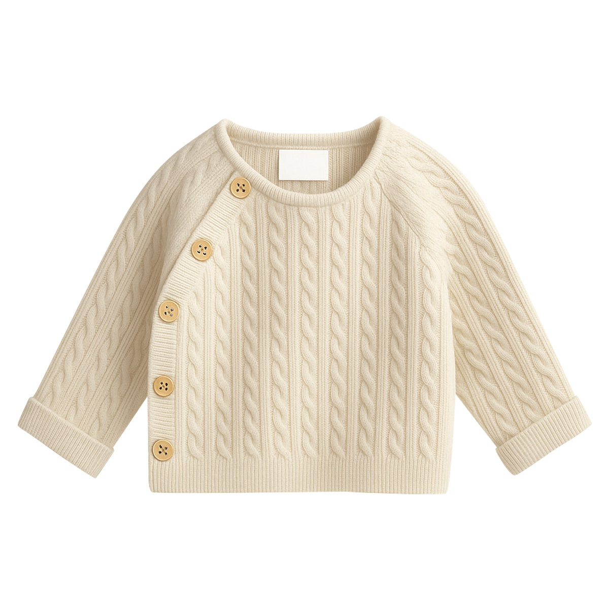 Baby Premium Cable Knit Side-Button Sweater