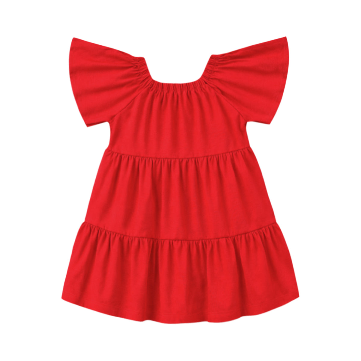 Baby Girls  Soft Cotton Summer Flutter Sleeves Dress