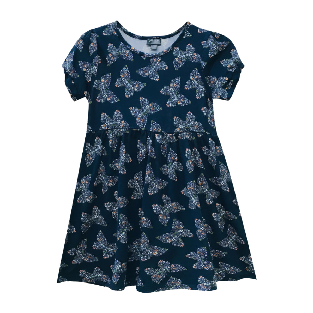 Girls Round Neck Printed Casual Short Sleeve Frock