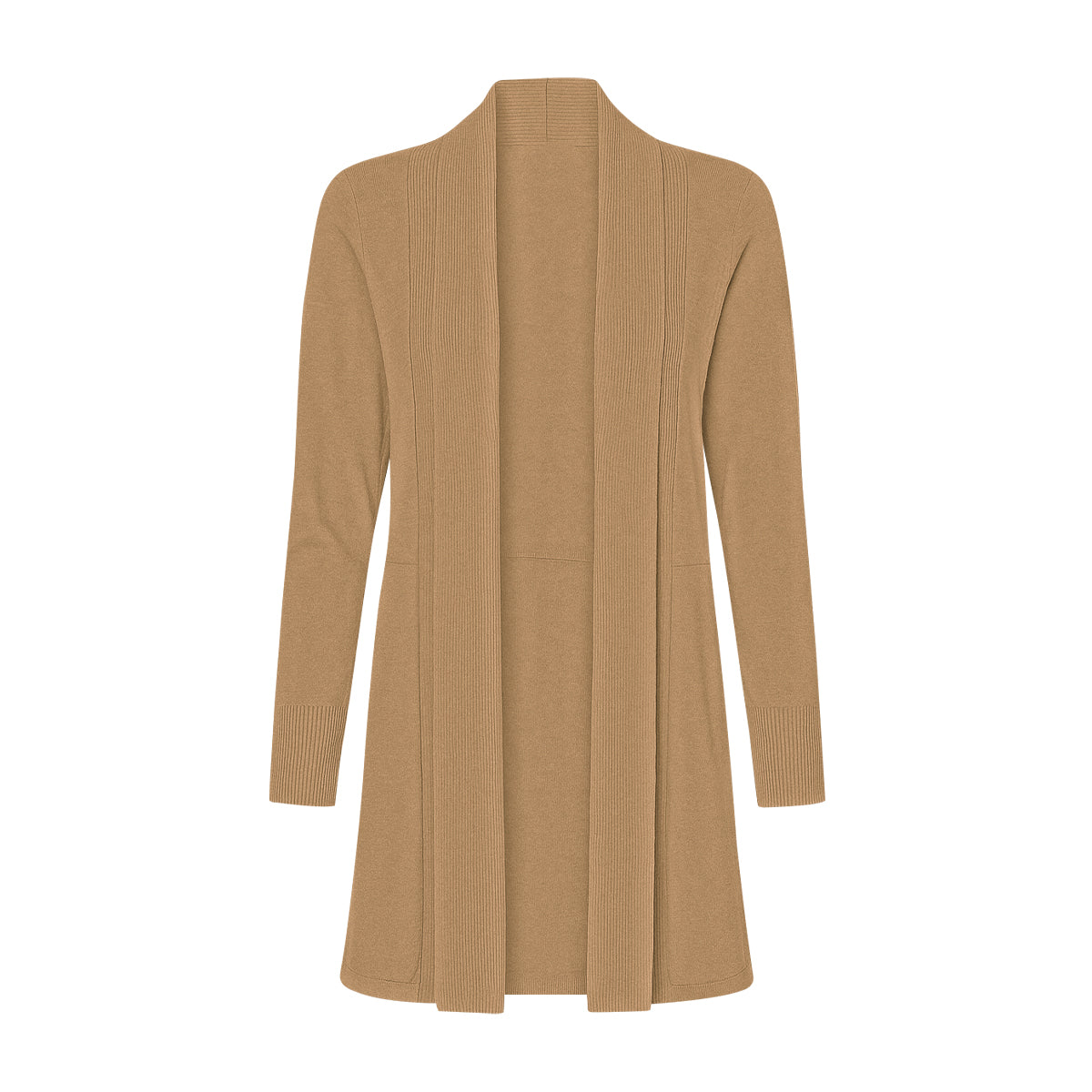 Womens Long Open Front Knit Lightweight Soft Cardigan Coat