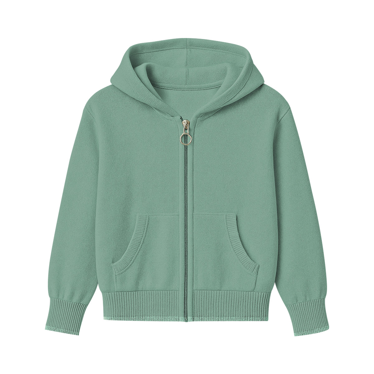 Baby & Teen Girls Soft Knit Zip-Up Ribbed Hoodie With Pockets