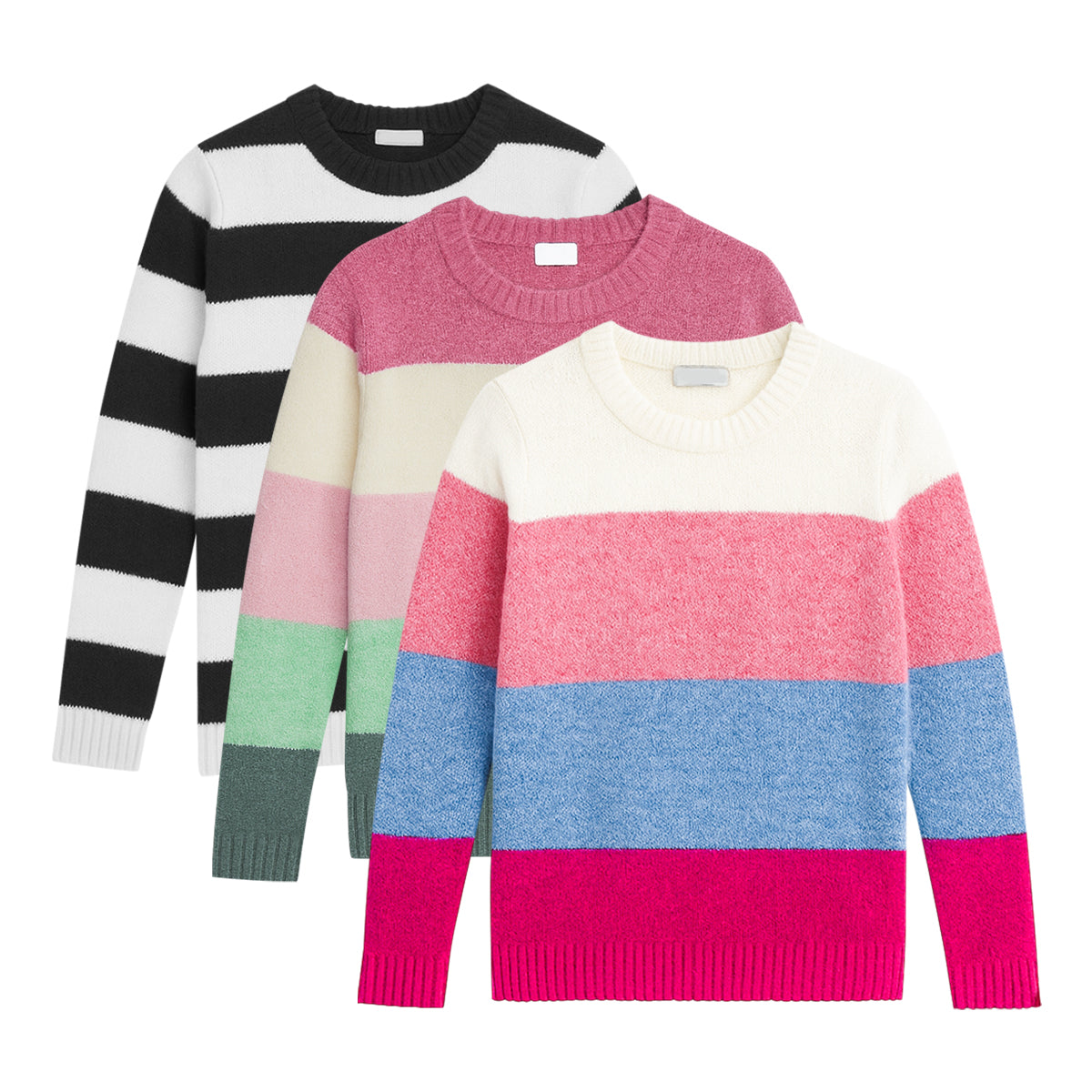 Girls Premium Soft Knit Striped Pullover Sweater