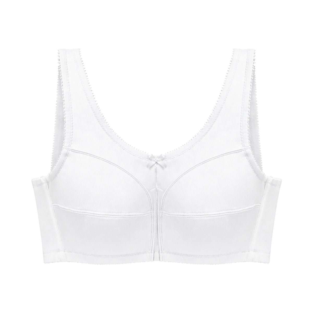 Womens Plus Size Solid Wireless Back Close Adjustable Straps Bra