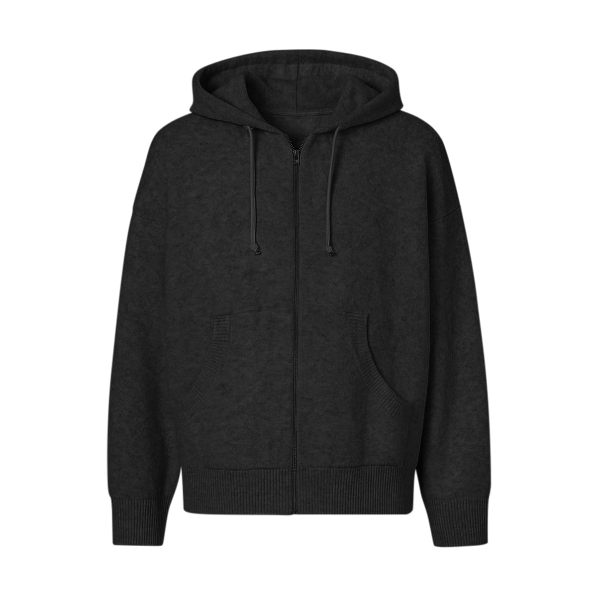 Womens Wool Blend Zip-Up Hoodie with Pockets