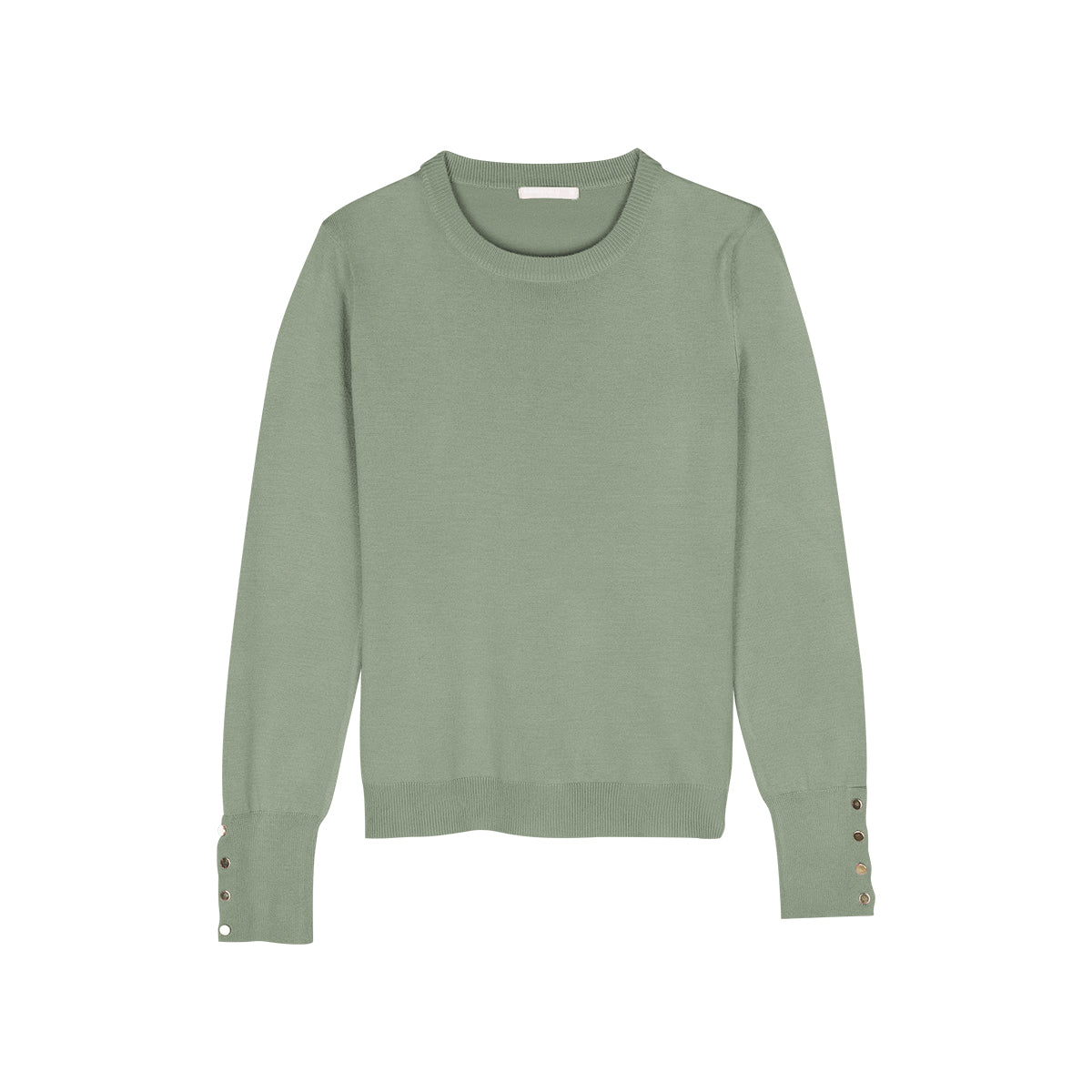 Womens Regular Fit Plain Knit Long Sleeve Sweater